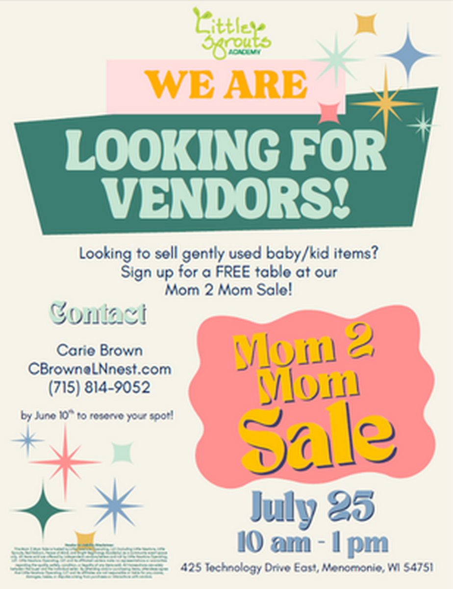 Mom 2 Mom Sale - Little Sprouts Academy - Jul 25, 2026